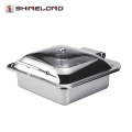 Restaurante profesional de catering Round Chafer Electric Roll Top Plato de frotamiento